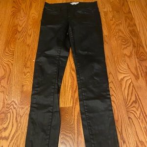 Madewell waxed skinny skinny sz 24 black  jeans( cotton and elastane